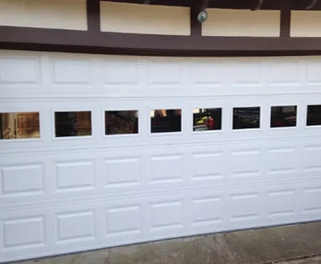 White sectional garage door after the work