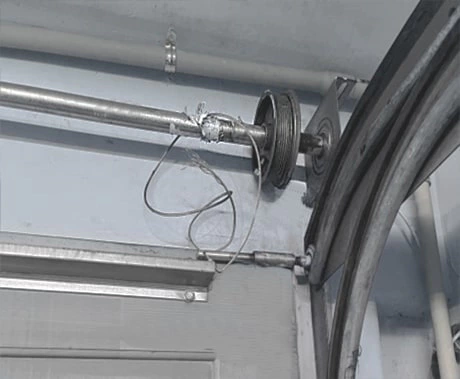 Garage door spring assembly before the work