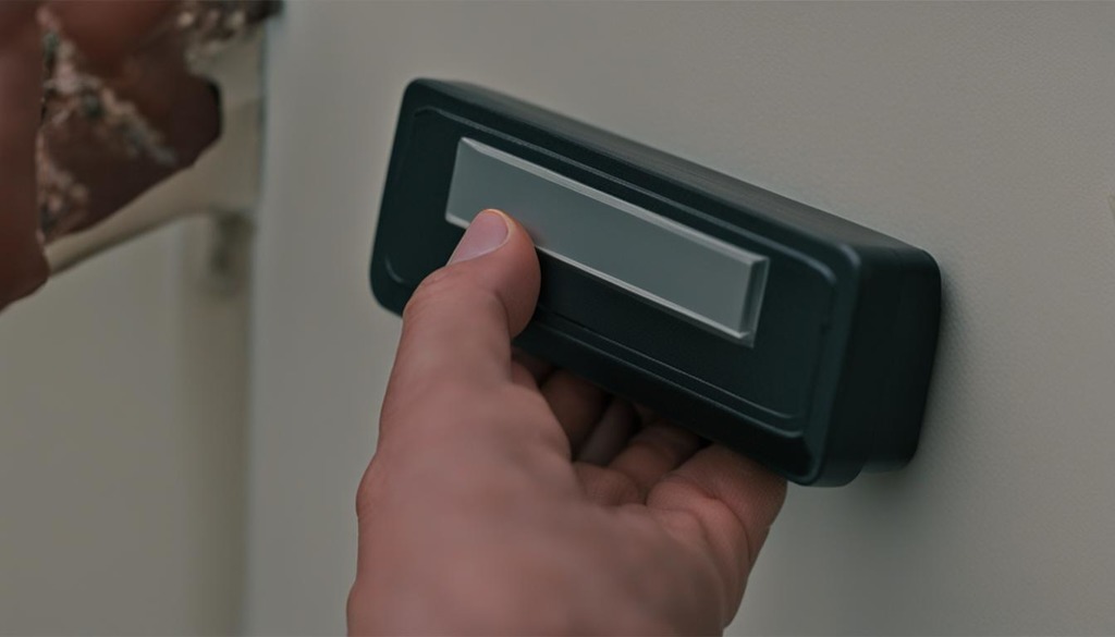 Programming button on a garage door opener
