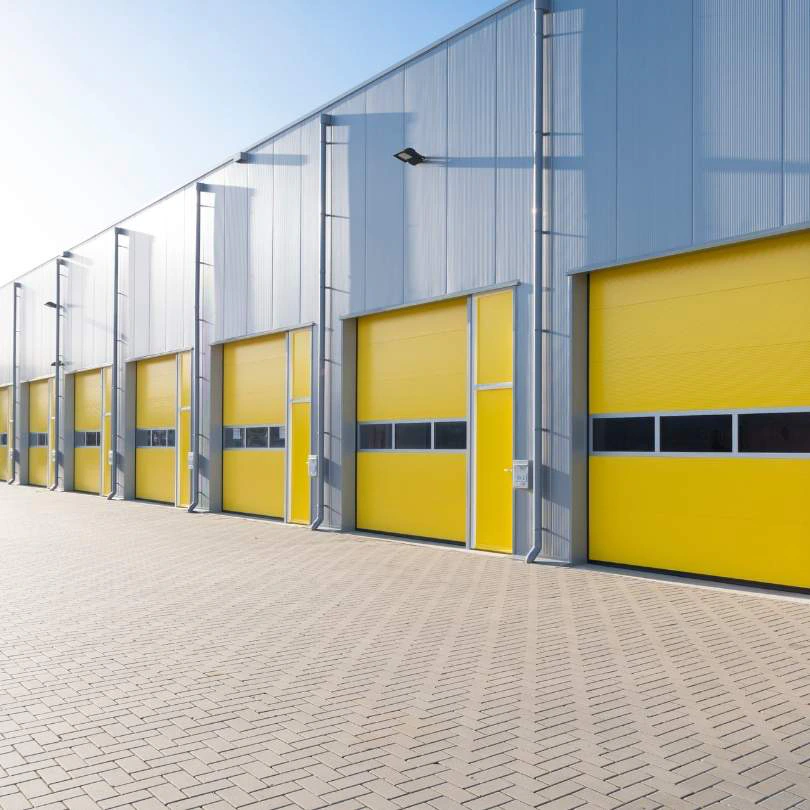 Commercial building with overhead doors