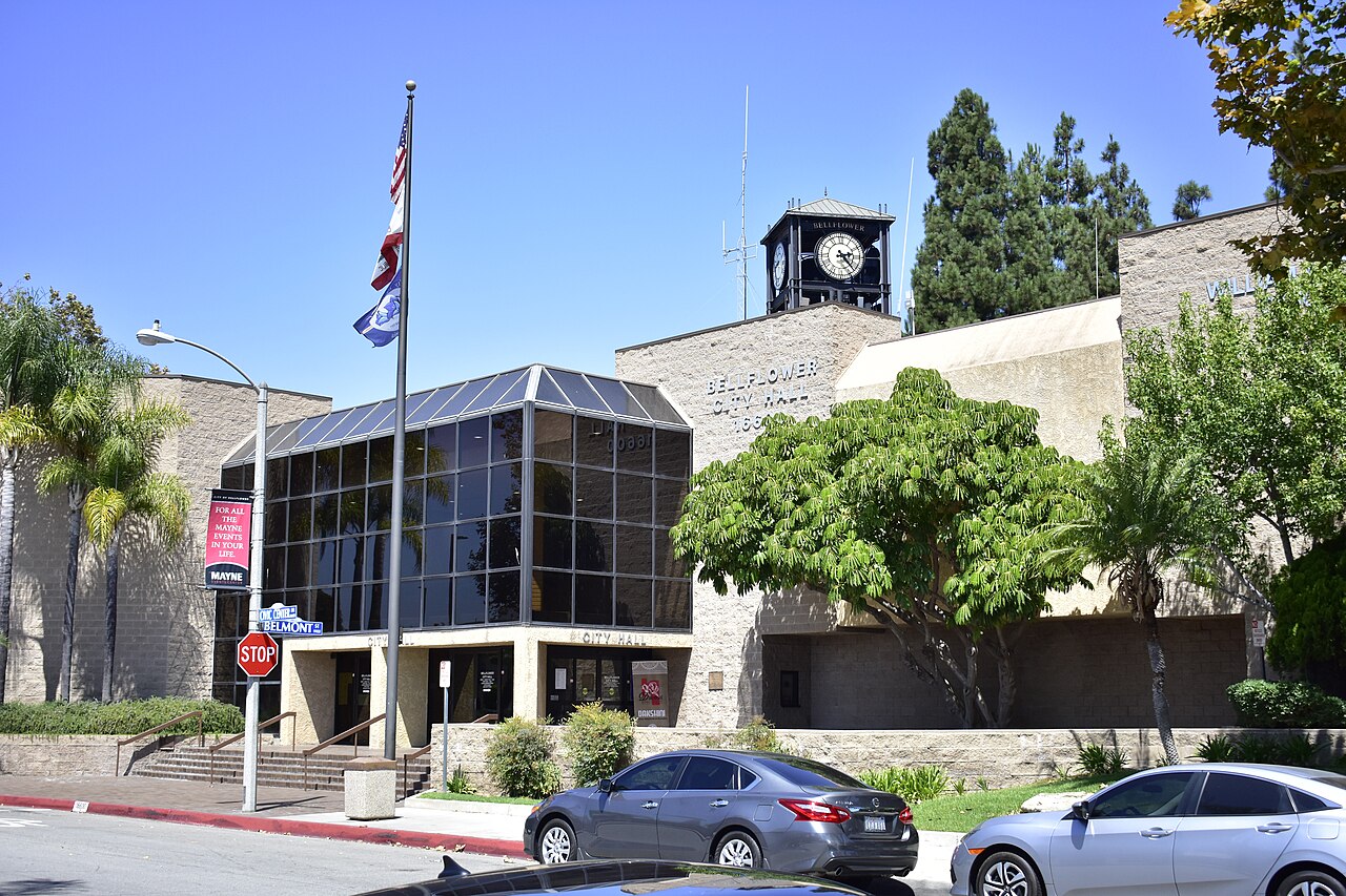 Bellflower City Hall exterior.