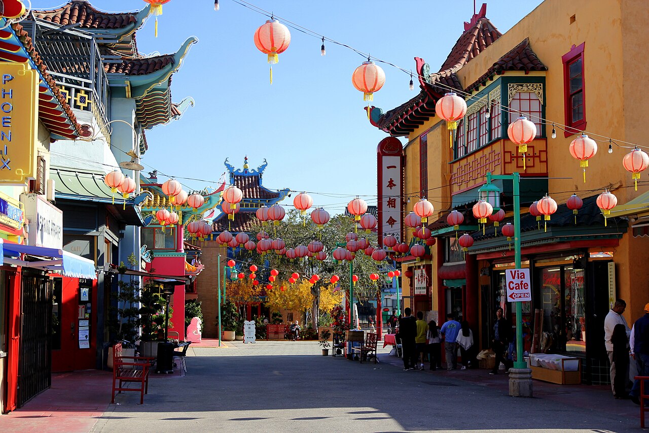 Chinatown Central Plaza decorated with lanterns, December 2011.