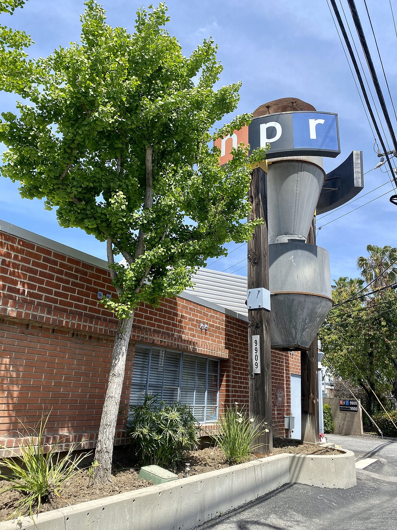 NPR sign and exterior building detail in Culver City.