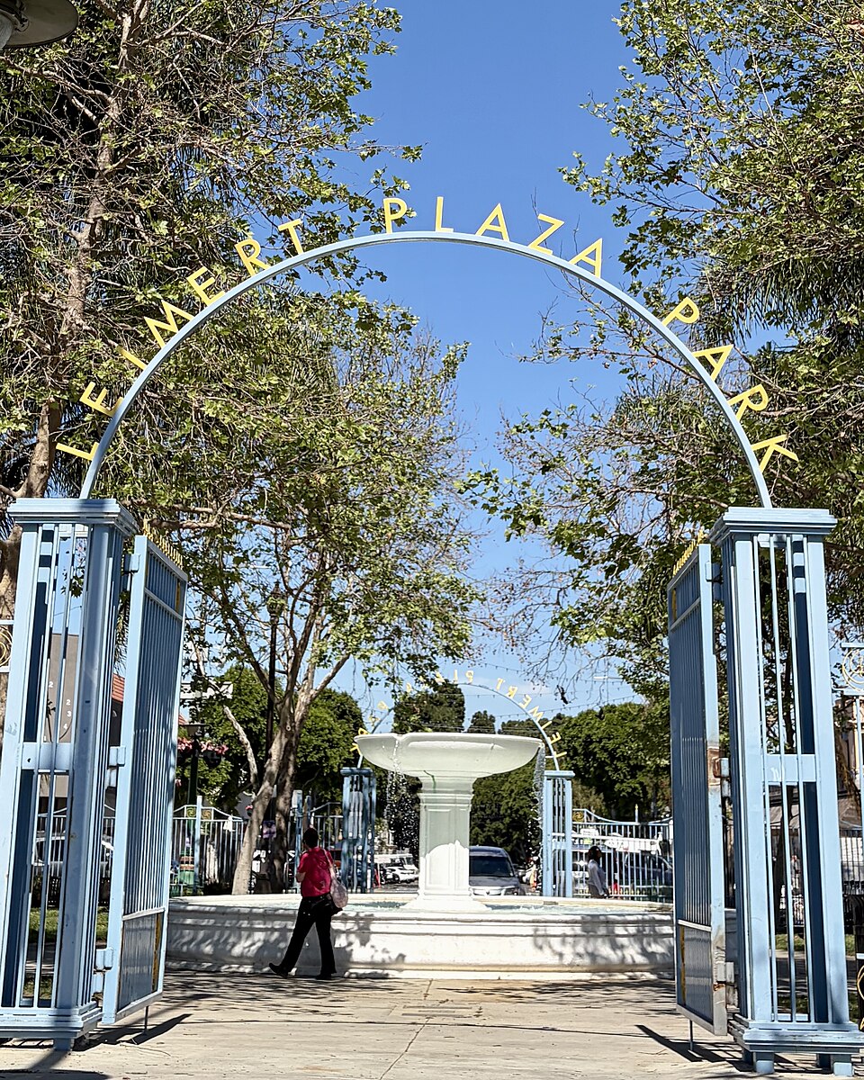Entrance to Leimert Plaza Park in Los Angeles.