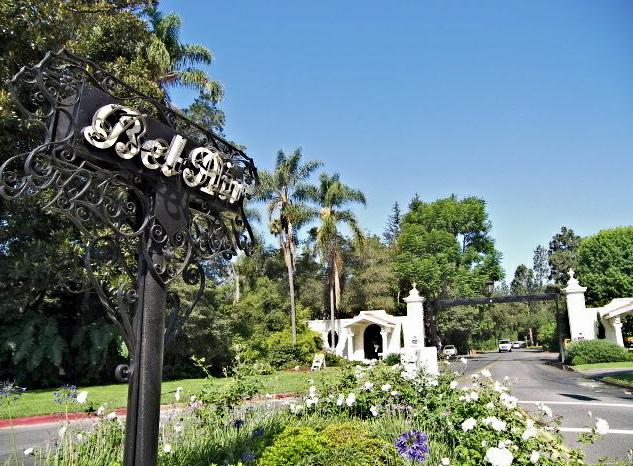 East Gate entrance to Bel Air in Los Angeles.