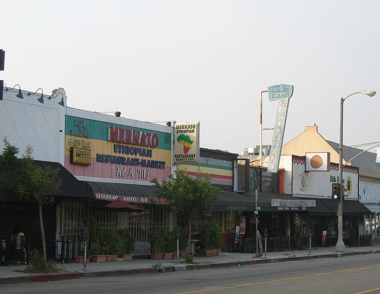 Storefronts along Little Ethiopia in Los Angeles, photographed in 2008.