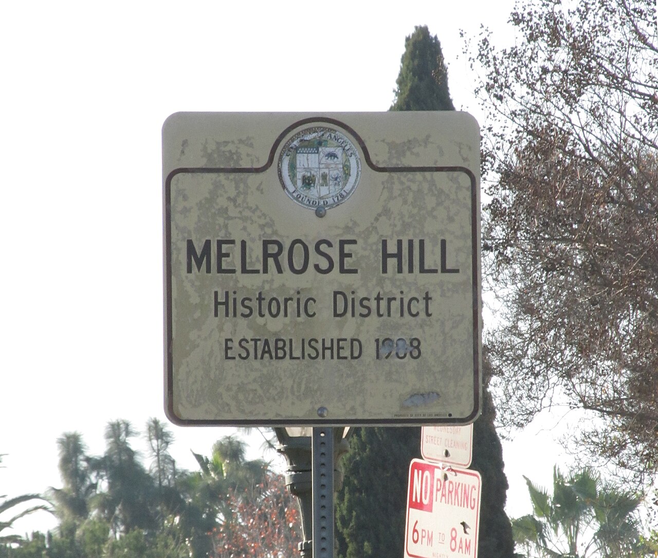 Melrose Hill Historic District street sign.
