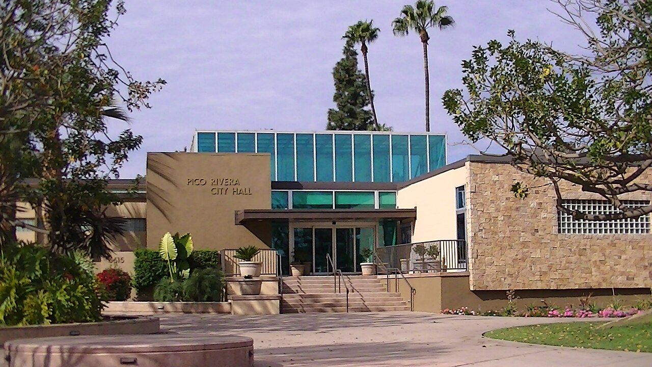 Pico Rivera City Hall exterior and landscaping.