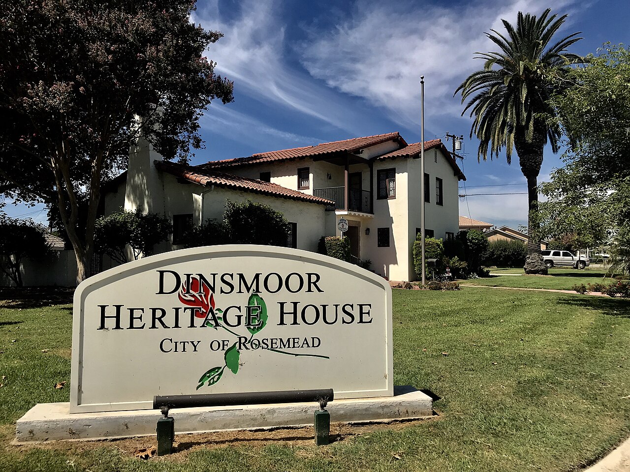 Dinsmoor Heritage House and Museum grounds in Rosemead.