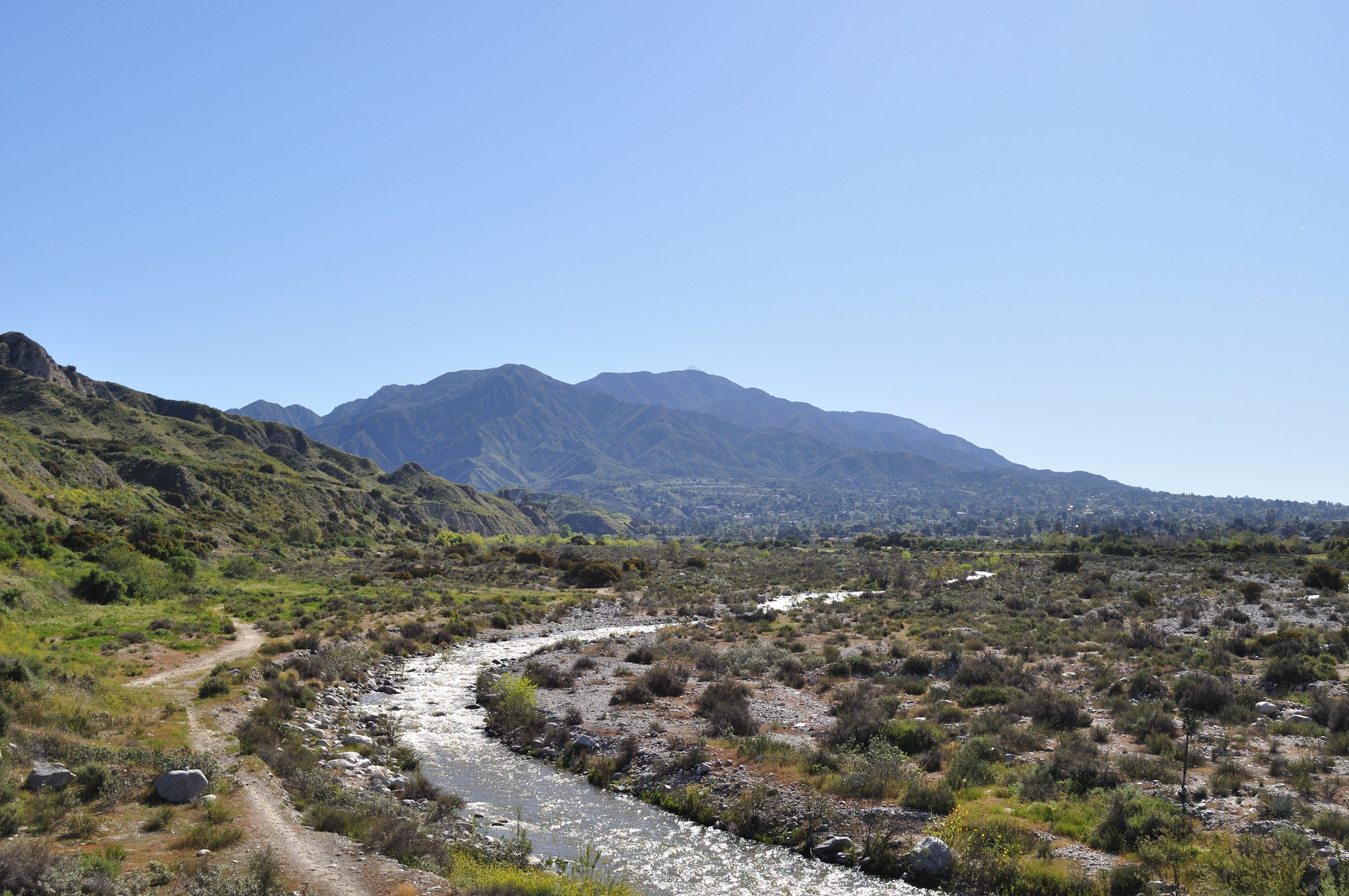 Big Tujunga Creek seen from the Foothill Boulevard bridge in Sunland